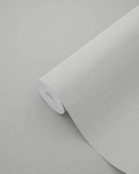 ESTAhome Tapete Leinen-Optik Weiß - 53 cm x 10.05 m - 148738