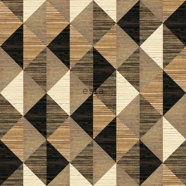 ESTAhome XXL-Vliestapete grafisches Muster Schwarz, Braun und Beige - 50 x 900 cm - 158920