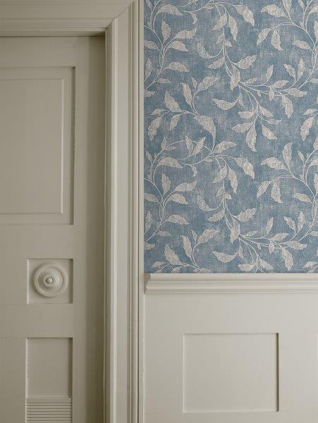Borastapeter Tapete Blätter Graublau - 53 cm x 10.05 m - 660255