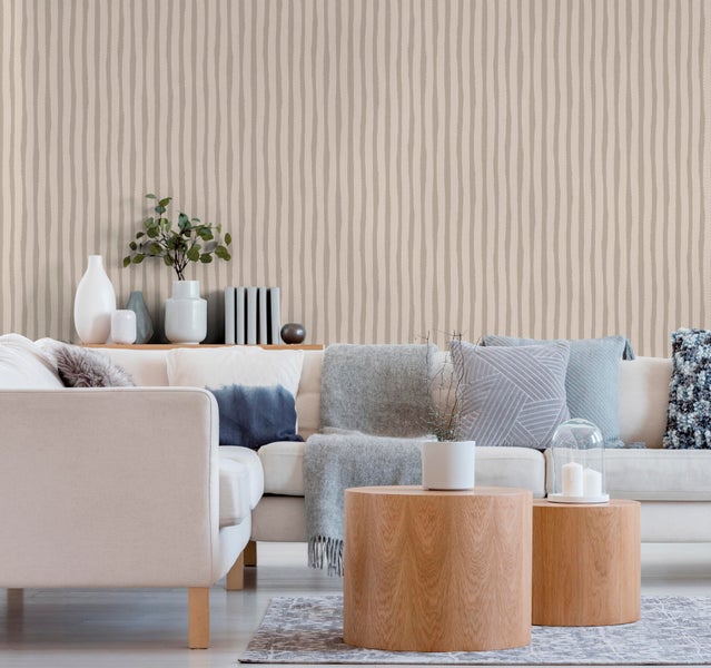 Sanders und Sanders Tapete Streifen Beige - 53 cm x 10 m - 640547