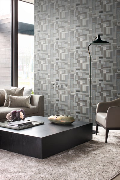 Origin Wallcoverings Tapete Altholz-Motiv Hellgrau und Taupe - 53 cm x 10.05 m - 337223