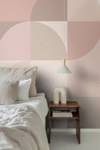 Origin Wallcoverings Fototapete Kreise im Bauhaus-Stil Beige und Rosa - 2.5 x 2.79 m - 357321