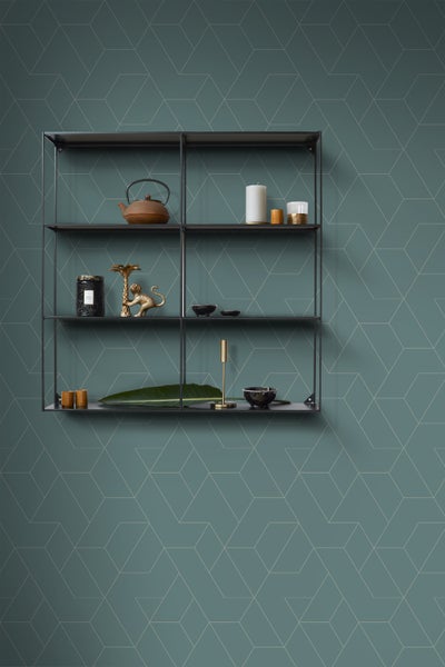 ESTAhome Tapete grafische Linien Graublau - 50 x 900 cm - 139949