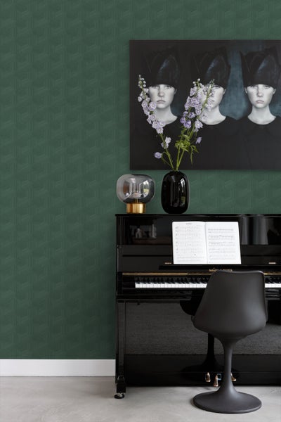 Origin Wallcoverings Tapete 3D-Muster Dunkelgrün - 50 x 900 cm - 347997