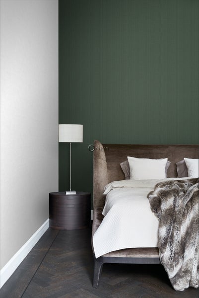 Origin Wallcoverings Tapete Gewebeoptik Dunkelgrün - 53 cm x 10.05 m - 347626