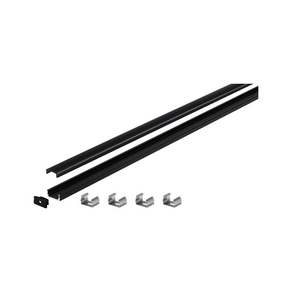 LED Strip Profil Base Schwarzer Diffusor 2m Schwarz