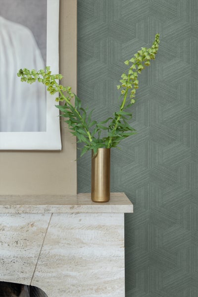 Origin Wallcoverings Tapete 3D-Muster Graugrün - 50 x 900 cm - 347944