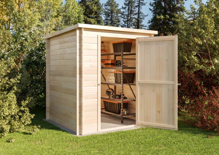 Alpholz Gerätehaus Svendborg Gerätehaus aus Holz, Geräteschrank mit 19 mm Wandstärke FSC zertifiziert, Gartenhaus mit Montagematerial