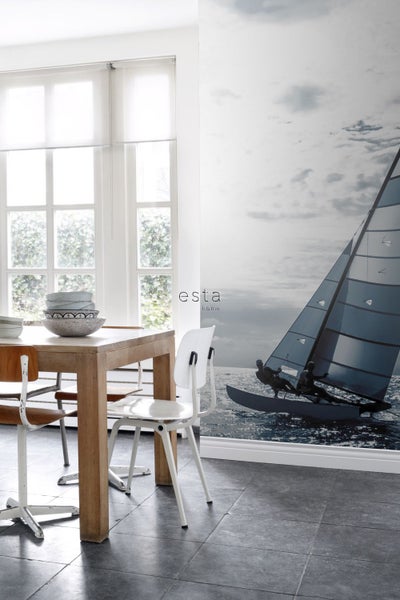 ESTAhome Fototapete Segelboot Blau - 1,86 x 2,79 m - 158846