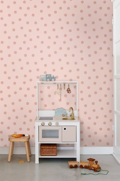 ESTAhome Tapete Punkte Rosa - 53 cm x 10.05 m - 139731