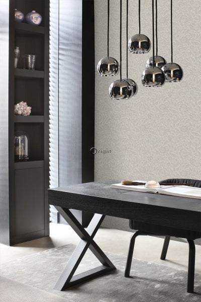Origin Wallcoverings Tapete Blumen Helltaupe - 53 cm x 10.05 m - 347023