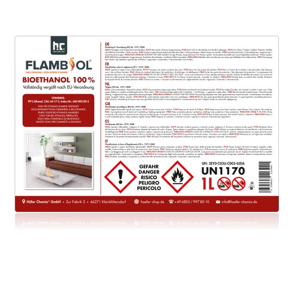 Informationen zu Bioethanol 100 Prozent von Flambsol