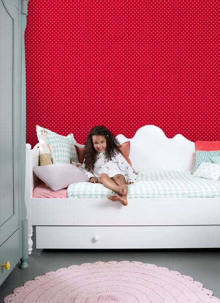 ESTAhome Tapete Punkte Rot und Rosa - 53 cm x 10.05 m - 115740