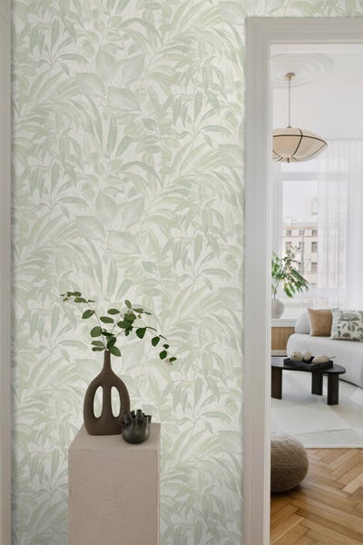 Sanders und Sanders Tapete Blätter Graugrün - 53 cm x 10 m - 640231
