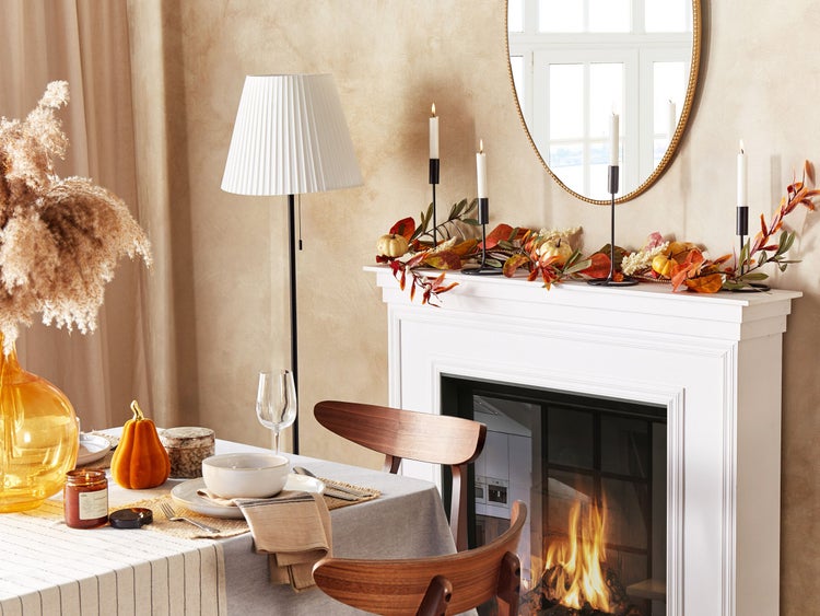 Girlande orange mit Blättern 150 cm MARBELLA