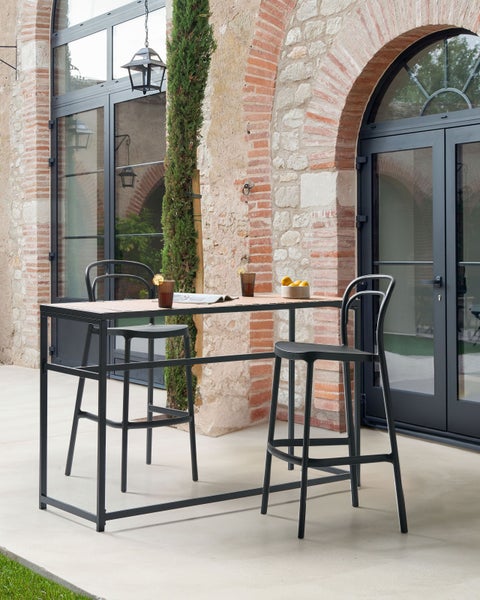 Garten-Barhocker 2er Set PORANO Schwarz