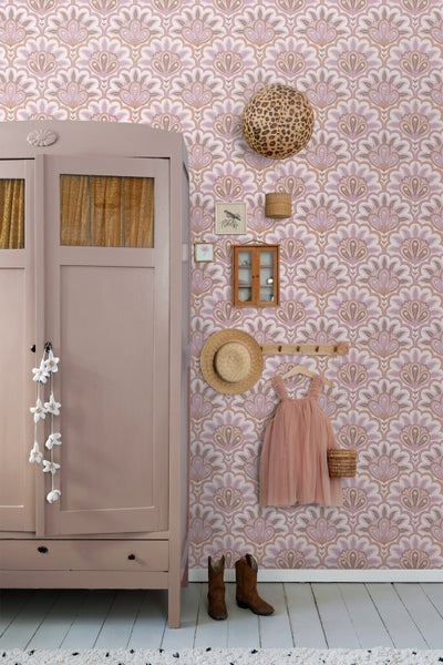 ESTAhome Tapete orientalisches Barockmotiv Violett und Rosa - 50 x 900 cm - 131033