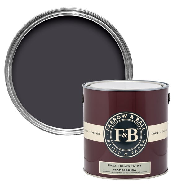 Farbeimer mit schwarzer Innenfarbe und Farrow and Ball Logo