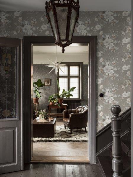 Borastapeter Tapete Blumenstillleben Taupe - 53 cm x 10.05 m - 660258