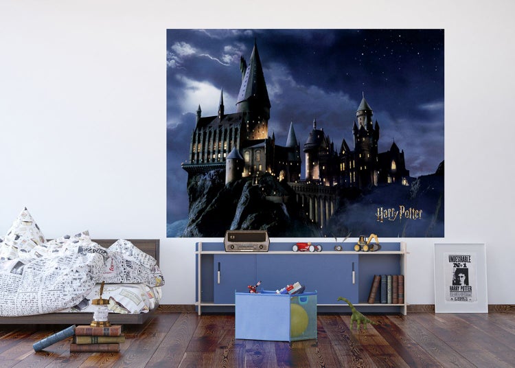 Wandbild mit Hogwarts-Schloss im Kinderzimmer