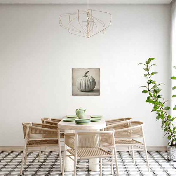 Dekoratives Wandbild mit Kürbismotiv im Esszimmer