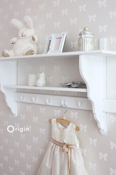 Origin Wallcoverings Tapete kleine Schleifen Silber - 53 cm x 10.05 m - 346845