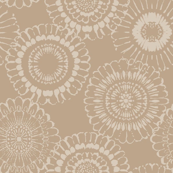 ESTAhome Tapete Blumen Beigebraun - 50 x 900 cm - 139823