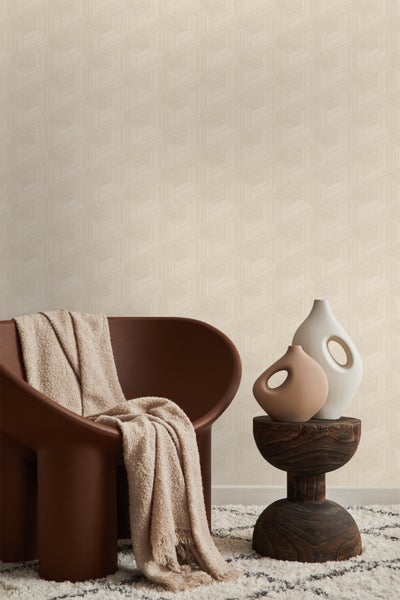 Origin Wallcoverings Tapete 3D-Muster Hellbeige - 50 x 900 cm - 347993