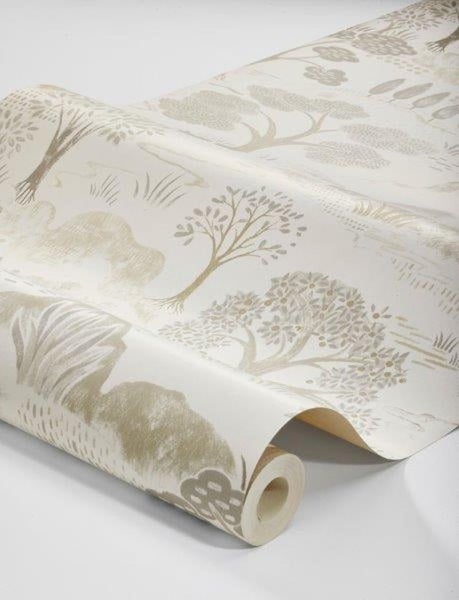 Borastapeter Tapete bewaldete Landschaft Grau - 53 cm x 10.05 m - 660858