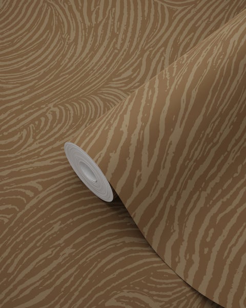 ESTAhome Tapete 3d Wellenförmige Linien Braun - 50 x 900 cm - 131366