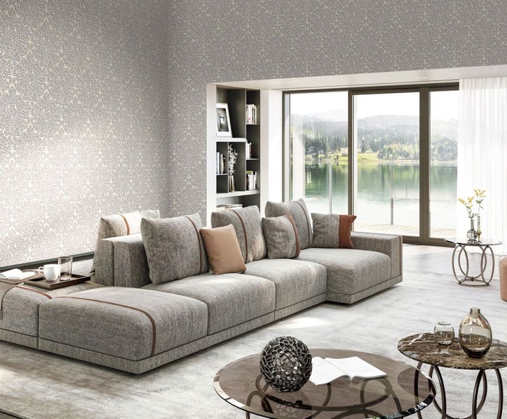 Zambaiti Tapete Barockmuster Grau - 70 cm x 10.05 m - 662169