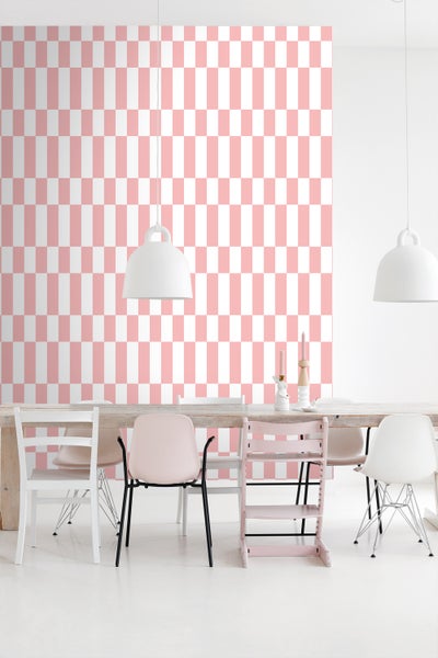 ESTAhome Tapete Streifen Rosa und Weiß - 50 x 900 cm - 130918