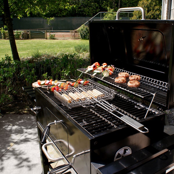 PATTON Grillguthalter mit 31x25cm Grillkorb - Länge 70cm - Edelstahl