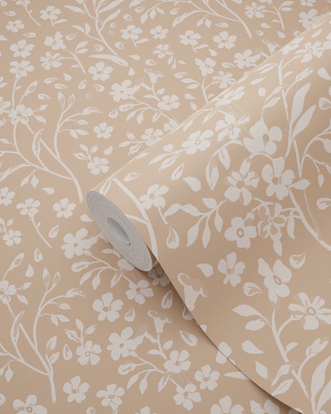 ESTAhome Tapete Blumen Terrakottarosa - 53 cm x 10.05 m - 139881