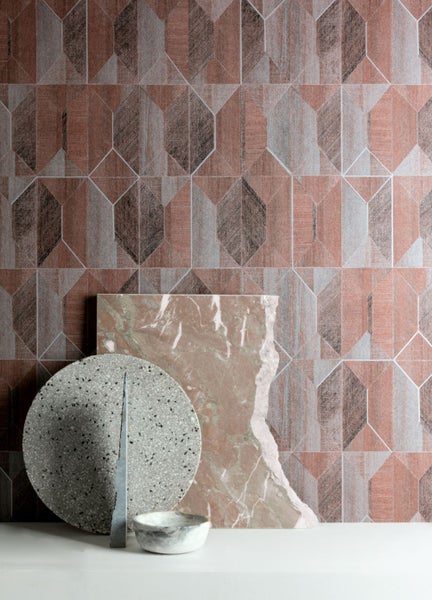 Masureel Tapete Fliesenmuster Rot - 53 cm x 10.05 m - 630720