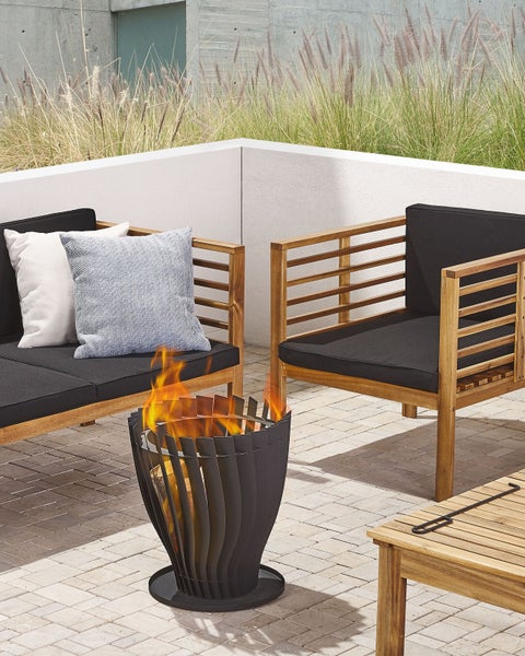 Feuerstelle KEDIRI Metall Schwarz