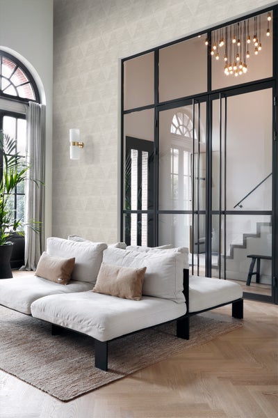 Origin Wallcoverings Tapete verwitterte Metalldreiecke Silber - 53 cm x 10.05 m - 347590