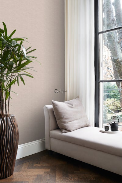 Origin Wallcoverings Tapete Leinen-Optik Hellrosa - 53 cm x 10.05 m - 347637