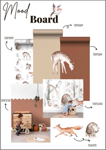 ESTAhome Wandtattoo Waldtiere Braun - 47.5 x 66 cm - 156103