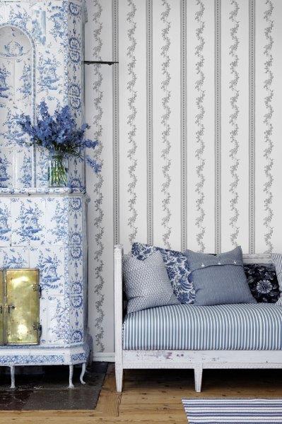 Borastapeter Tapete Blumen Beige und Grau - 53 cm x 10.05 m - 660046