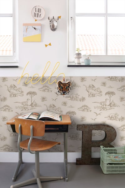 ESTAhome Tapete Dinosaurier Beige - 53 cm x 10.05 m - 139557