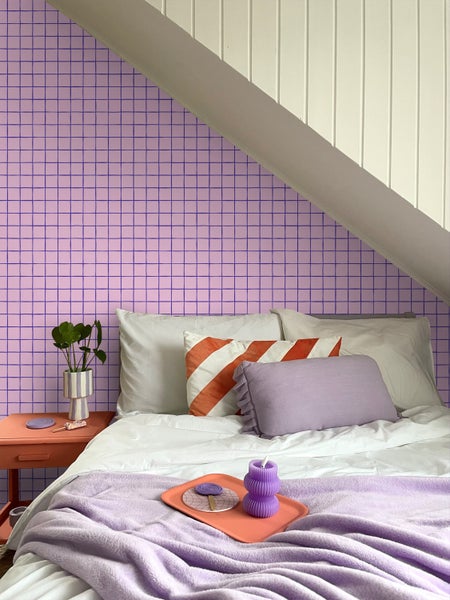 ESTAhome Tapete Karomuster Lila - 50 x 900 cm - 131593
