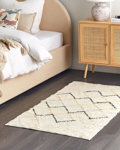 Teppich TEZPUR Beige 80 x 150 cm Baumwolle