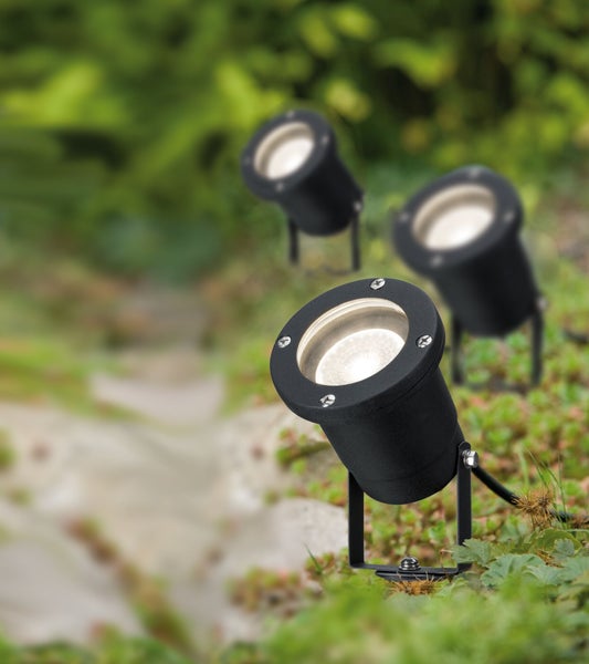 LED Gartenstrahler IP65 rund 92mm 3000K 3x3,5W 3x230lm 230V Schwarz Aluminium