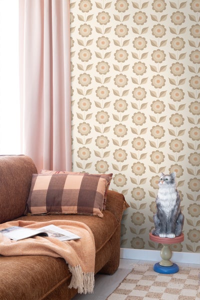 ESTAhome Tapete Blumen Beige - 50 x 900 cm - 130976