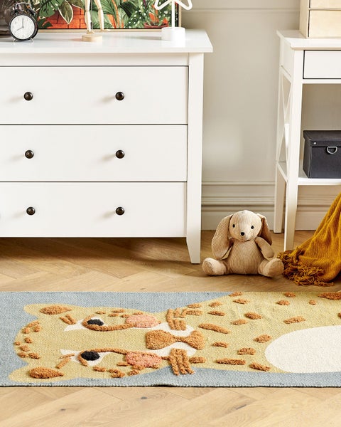 Kinderteppich TANGSE Grau 80 x 150 cm Baumwolle