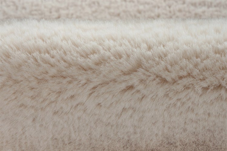 Hochflor Teppich Xenia Elfenbein Uni 60 x 90 cm