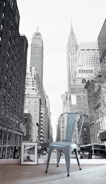 ESTAhome Fototapete Blick auf die Straßen von New York Schwarz und Weiß - 186 x 279 cm - 157706