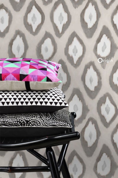 Origin Wallcoverings Tapete Ikat-Motiv Beige - 53 cm x 10.05 m - 346916