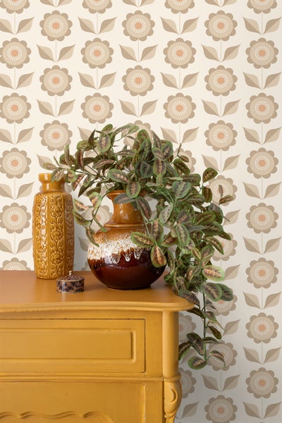 ESTAhome Tapete Blumen Beige - 50 x 900 cm - 130976